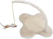 Generic Cat Scratching Board Interactive Have Hanging Kitten Indoor Play Scratching Post for Cats Sisal Scratching Board for Cats Cat Scratching Pad Cat Scratching Plush Beige
