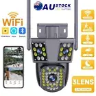 3 Lens 3 Screens WiFi IP Outdoor Camera Dual Lens CCTV Home Security PTZ IR Cam