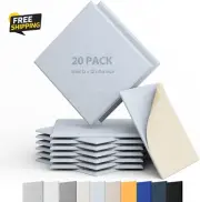 20 Pack Acoustic Panels Self Adhesive Sound Proof Foam Panels, 12X12X0.4" High D