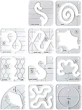 Anlayliay 11PCS Free-Motion Quilting Template Set-Sewing Ruler & Clear Mark Acrylic Ruler & Ironing Ruler for DIY Machine Quilting