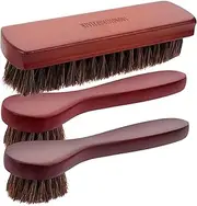 minkissy 3Pcs Horsehair Brush for Care Multi Purpose Cleaning Brushes for Shoes Boots Couches and Car Seats Handle for Comfortable Grip and Dust Removal