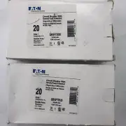 (2) QBGFT2020 Eaton Bolt On Circuit Breaker 2P 240V Ground Fault 20 Amp NEW Two