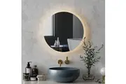 Embellir Bluetooth LED Wall Mirror With Light 50CM Bathroom Decor Round Mirrors