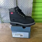 Timberland Helcor 6" Premium Classic Waterproof Black Boots Primaloft 1 Youth