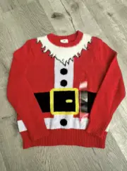 NEW Well Worn-Holiday Boys'-Size XS-RED Christmas Santa Clause Ugly Sweater