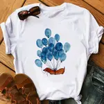 KAWAII DACHSHUNDS T SHIRT 時尚新款臘腸犬與氣球印花女士T恤