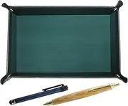 Japanese Moss Green Cowhide Leather Pen Tray Metal Touch Stick Blue and Maple Wood Axis Retro Ballpoint Pen Set TRAMG-ALL-HS47S