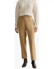 [Trenery] Brushed Wool Flannel Pant in Dark Camel