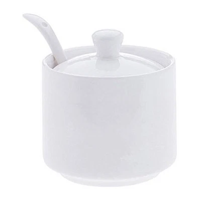 Maxwell & Williams White Basics Porcelain Sugar Bowl w/Spoon 9 x 8.5cm/Cup