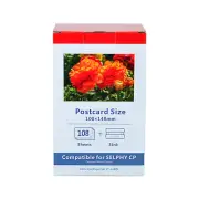 3 Color Ink 108 Photo Paper Set 4"X6" for Canon KP-108IN 3115B001 Selphy CP1300