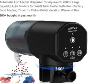 Automatic Fish Feeder Dispenser for Aquarium: 200ml Large Capacity Auto Feeders