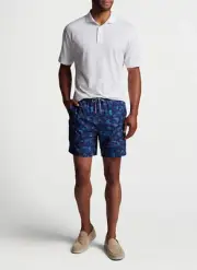PETER MILLAR Crown Crabs And Craps Swim Trunk Trunks NAV Navy Blue Sz M