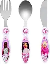 Barbie Doll Children's Kids 3pcs Cutlery Set - Knife/Fork/Spoon