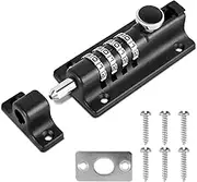 Combination Locking Bolt Zinc Alloy 4 Digit Combination Sliding Door Lock Keyless Slide Bolt Lock Security Slide Latch Lock Outdoor Keyless Gate Lock for Gate Barn Fence Cabinets