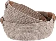 Levemolo 2pcs Cotton Rope Storage Basket Woven Baskets for Household Sundries Snacks Elegant Design for Bedroom Living Nursery Lightweight and