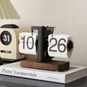 Flip Desk Clock, Retro Vintage Flip Desk Table Clock, Digital Flip Clock Side...