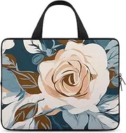 [FHPCE] Laptop Shoulder Bag Laptop Bag Computer Bag Flower Pattern Messenger Bag for Unisex, Flower Pattern, 10inch