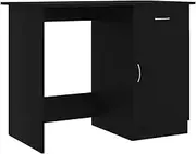 vidaXL Desk Living Room Bedroom Writing Study Computer Table Drawer Storage Office Workstation Home Furniture Black Engineered Wood