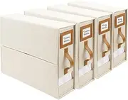 premium 4 Pack Bed Sheet Organiser and Storage, Foldable Bedsheet Organizer for Linen Closet, Sheet Set storage with Window Queen & King Size bedding container, wardrobe storage box.