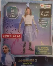 Zombies 3 Addison Halloween Costume Light up Girl Dress Glove Child Small 4-6