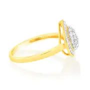 1/5Carat Pear Shaped Diamond Ring in 9ct Yellow Gold, Q