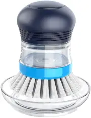Soap Dispensing Palm Brush Storage Set, Kitchen Brush with Holder for Pot Pan Si