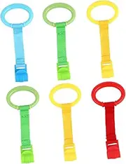 BESPORTBLE 6Pcs Crib Pull Rings Walking Safety Rings for Bed Sturdy and Durable Stand Up Tools Encourages Confidence Standing and Walking Smooth Edges for Safety