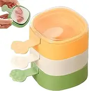 Popsicle Molds with Sticks, 3 Layer Ice Pop Maker Molds with Sticks, Easy Release Dessert Maker, Reusable Stackable Holders for Kitchen Indoor