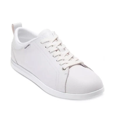 Cole Haan Women's Carly Leather Sneakers, Optic White Size 6.5M