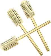 TOGEVAL 3Pcs Nail Drill Bits Metal Cuticle Drill Bits for Manicure and Rounded Surface Tungsten Carbide Heads for Home Salon and Professional Use