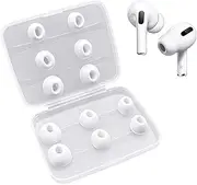 6 Pairs Replacement Ear Tips for Airpods Pro 1/2 with Hole for Noise Reduction and Portable Storage Case, Anti-Slip Soft Silicone Earbud Tips for Airpods Pro, Different Sizes (S/M/L)