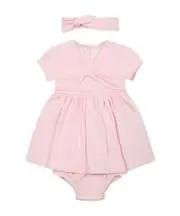 Short-sleeved dress set 9M,12M Pink