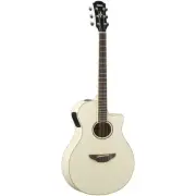 Yamaha APX600 Thinline Acoustic-Electric Guitar Rosewood Fretboard Vintage White