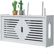 Multi-Function Display Stand WiFi Router Storage Shelf Wall Mount Living Room TV Wall Storage Rack Set-top Box Shelf Creative White Decorative Floating Shelf-A