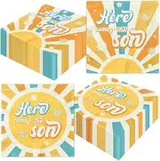 Here Comes The Son Baby Shower Decoration,40pcs Retro You Are My Sunshine Napkins Paper Little Ray Of Sunshine Baby Shower Napkins for 1st Birthday Party Supplies