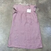 Cynthia Rowley Linen Dress Womens Medium Red White Stripe Casual Beachy