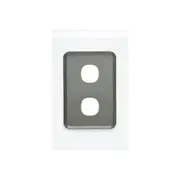 Clipsal Saturn Series Two Grid Plate And Cover Pure White - 4032VH-PW