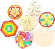 HOODANCOS Wooden Kids Gyroscope Toys 10pcs Unfinished Tops Educational Toys for Kids' Fine Motor Skills Creativity