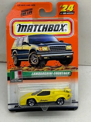 1999 MATCHBOX SUPERFAST #24 YELLOW LAMBORGHINI COUNTACH LP 5000S NEW ON CARD