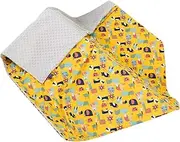 Toyvian 1Pc Adorable Cartoon Cotton Blanket for Boy Girl Soft Warm Trolley Blanket Yellow Animal Design Safe Skin Friendly