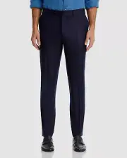Canali Men's Blue Capri Wool Flannel Slim-Fit Trousers Dress Pants Size 36