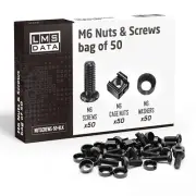 50 Pack of Black M6 Cage Nuts & Screws for Rack Mount Equipment Server 19" and