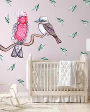 Australian Birds Australian Design Hand Painted Peel & Stick, Removable Wall Decal. Nursery, Kids Playroom, Kids Teens Bedroom