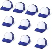 [Lnrueg] 10 PCS Sublimation Blank Trucker Hats Plain Blank Baseball Caps Adjustable Back Strap Unisex Blank Mesh Caps Men Women DIY