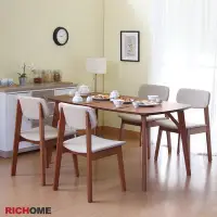 在飛比找Yahoo奇摩購物中心優惠-【RICHOME】阿萊偲餐桌椅組(一桌四椅)W150 × D