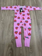 BONDS WONDERSUIT - STRAWBERRIES - STRAWBERRY - PINK - SIZE 1 BNWT