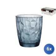6x Glasses Glass Colorful Diamond Dof Blue Cl38, 5