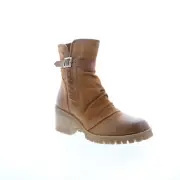 Miz Mooz Mandy Womens Brown Leather Zipper Casual Dress Boots 40