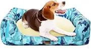 Pet Bed Kennel Medium Dog Dog Sleeping Pad Removable and Washable Waterproof Pet Nest Oxford Cloth Four Seasons Available Dog House (Color : Blue, Size : 50X40X15CM)