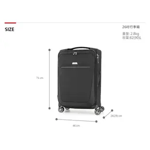 Samsonite 新秀麗【B-Lite 4 GM3】26吋行李箱 布面 超輕2.8kg 大容量可擴充 防盜拉練 飛機輪